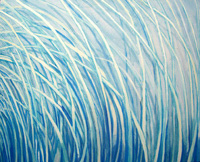 painting of grasses in blue